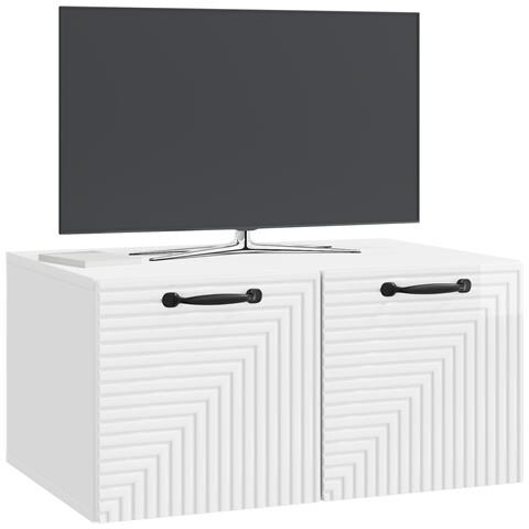 Mobile Porta TV da Muro Bianco Lucido 59,5 x 41 x 30 cm - Foto 2