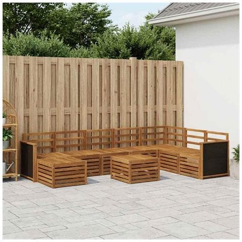 Set di divani da esterno 7 pcs Naturale - Foto 2