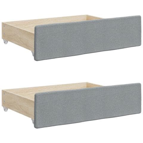 Divano Letto Estraibile Cassetti Grigio Chiaro 100x190 Tessuto - Foto 9