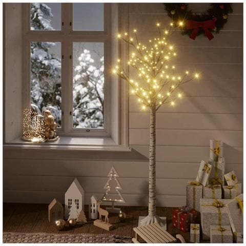Albero Natale 156 LED 1,5 m Salice Bianco Caldo Interno Esterno - Foto 2
