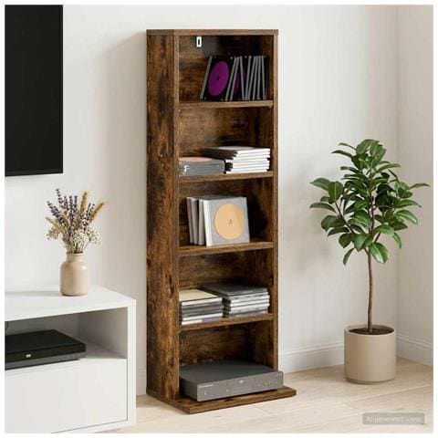 Mobile per CD Rovere Fumo 33 x 23,5 x 97,5 cm - Foto 2