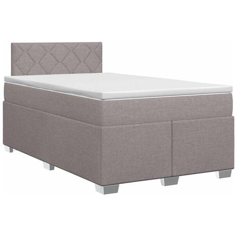 Letto box spring con materasso Tortora 120 x 200 cm Tessuto - Foto 1