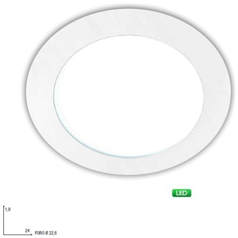 Faretto da incasso a led lampada a soffitto tonda design moderno 18w bianco - Foto 2