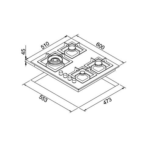 Piano Cottura PGSP60140WS a Gas 4 Fuochi Gas Colore Inox - Foto 2