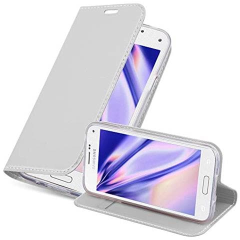 Custodia Compatibile Con Samsung Galaxy S5 Mini / S5 Mini Duos In Classy Argento - Coperchio Protettiva Con Chiusura Magnetica, Funzione Stand E Tasca Per Le Carte - Foto 1