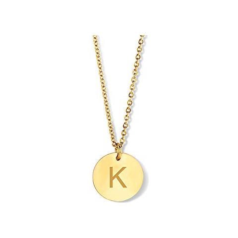 Collana Co88 Con Ciondolo A Forma Di Lettera K, 15 Mm Ipg - Foto 1