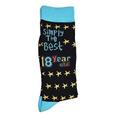 18 Compleanno Semplicemente I Migliori 18 Year Old Novit Di Calze Dono Regali Per Lui I Suoi Ragazzi Uomo Bambina Nero E Blu Un Formato - Foto 1