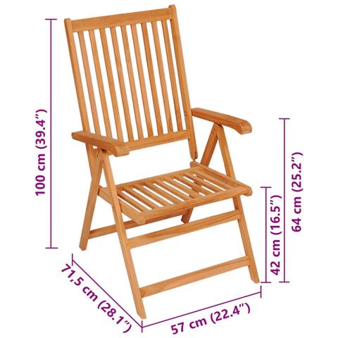 Sedie da Giardino 2 pz con Cuscini Grigi in Massello di Teak - Foto 2