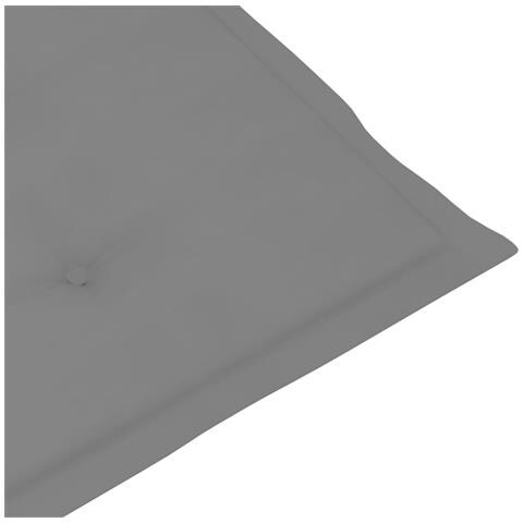 Sedie da Giardino 2 pz con Cuscini Grigi in Massello di Teak - Foto 10