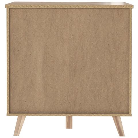 Cassettiera Scandinava A 3 Cassetti - Decoro In Rovere Sonoma - Gambe Massicce - L 80 Cm - Vankka - Foto 2