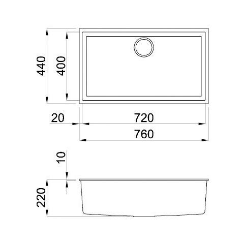 LAV. QUADRA 130 76x44 1V ALUMINIUM 79 SOTTO TOP AL - Foto 2