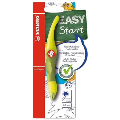 EASYoriginal - Penna Roller Ergonomica - per Destrimani - Verde /Lime - Cartuccia Blu inclusa - Foto 1