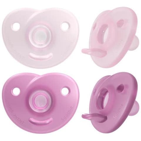 Succhietti Cuore Soothie 0/3 Mesi Scf099/22 - Set Da 2 - Rosa Chiaro / Rosa Lampone - Foto 1