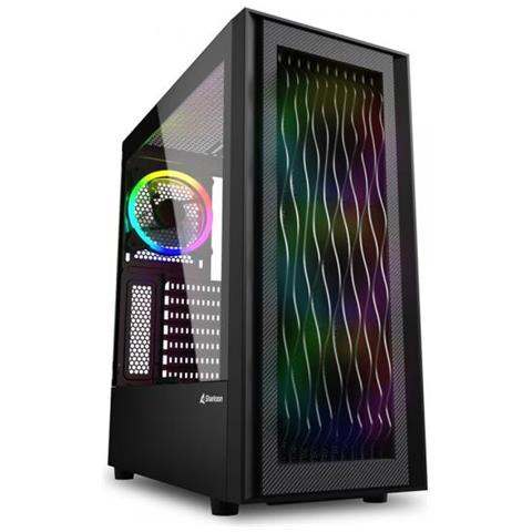 Case RGB Wave Midi Tower ATX / micro ATX / Mini-ITX 3 Porte USB 3.2 Colore Nero (Finestrato) - Foto 1