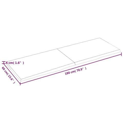Piano Tavolo Marrone 180x60x (2-4) cm Rovere Massello Trattato - Foto 8