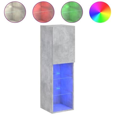 Mobile Tv Con Luci Led Grigio Cemento 30,5x30x102 Cm - Foto 2