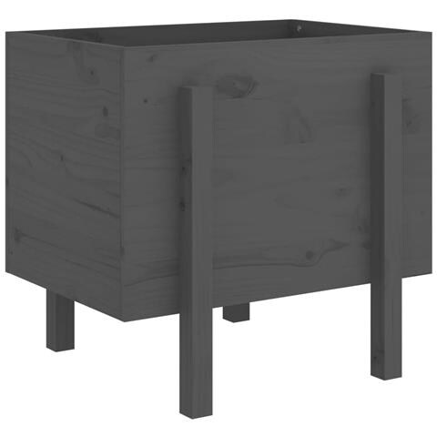 Fioriera Da Giardino Grigia 62x50x57 Cm Legno Massello Di Pino - Foto 2