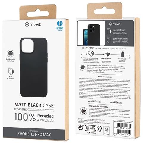 Cover Per Iphone 13 Pro Max Recycletek Flessibile, Nero - Foto 3
