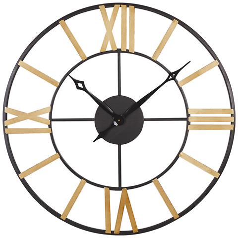 Orologio Da Parete Nero E Oro Ø 80 Cm Valsot - Foto 2