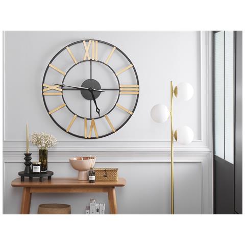 Orologio Da Parete Nero E Oro Ø 80 Cm Valsot - Foto 1