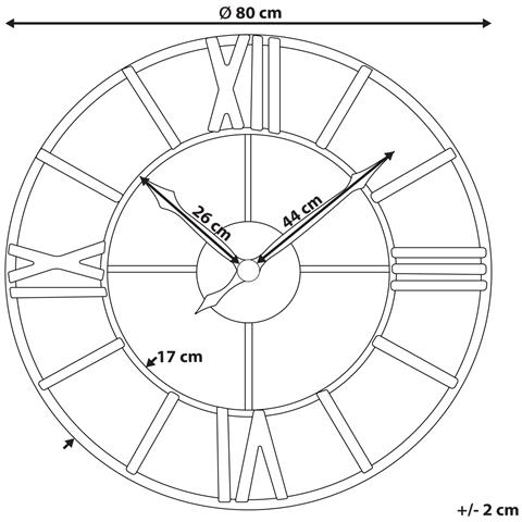 Orologio Da Parete Nero E Oro Ø 80 Cm Valsot - Foto 5
