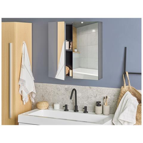 Armadio A Muro Per Specchio Da Bagno Navarra 60 Cm 60 Cm Nero - Foto 1