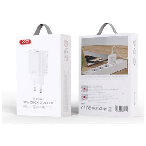 Caricabatterie Usb-c 20w Power Delivery Rapide, Bianco - Foto 2