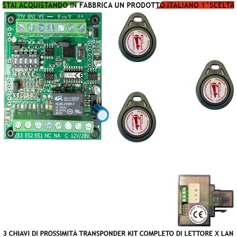 Kit Chiave Elettronica Di Prossimità Transponder Alimentazione 12 Vcc Uscita Relè Contatto C.nc.na Impulsiva O Bistabi - Foto 1