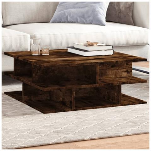 Tavolino Da Salotto Rovere Fumo 70x70x29 Cm Legno Multistrato - Foto 1