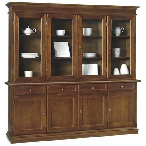 Cristalliera Arte Povera 4 Porte Legno Tinta Noce 205x42x205 - Foto 1