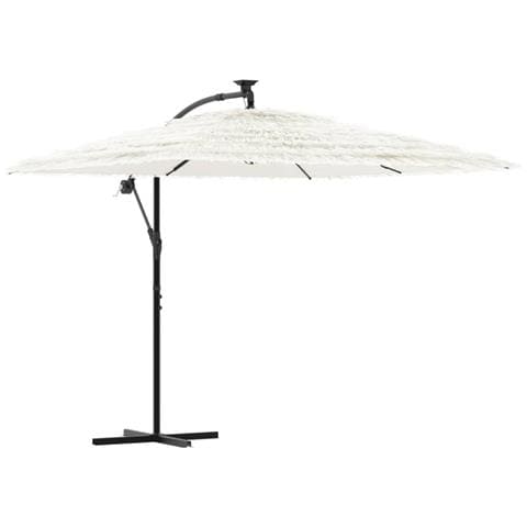 Ombrellone Giardino Con Palo In Acciaio Bianco 269x269x235 Cm - Foto 2