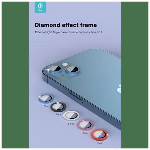 Proteggi lenti diamantate iPhone13 &13 Mini Cornice Pink - Foto 1