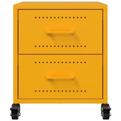 Comodini 2 pz Giallo Senape 36x39x43,5 cm in Acciaio - Foto 10