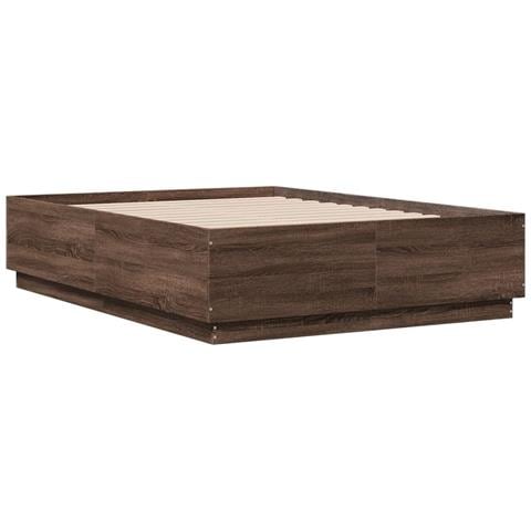 Giroletto Luci Led Rovere Marrone 135x190 Cm Legno Multistrato - Foto 3