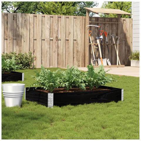 Fioriera Da Giardino Nera 120x80 Cm Legno Massello Di Pino - Foto 1