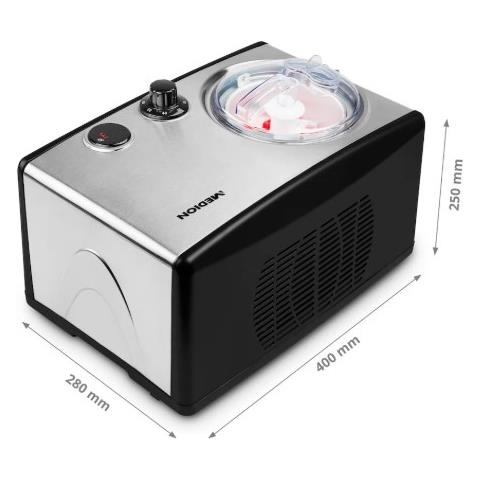 Gelatiera MD 18387 con Capacità 1.5 Litri Potenza 150 W Colore Nero Argento - Foto 2