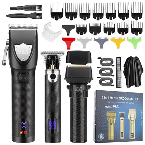 Set Tagliacapelli Professionale 3 In 1 Per Uomo Black - Foto 1