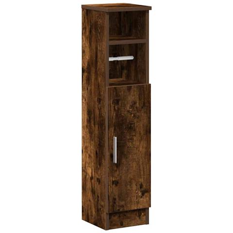 Mobile Da Bagno Con Portarotolo Rovere Fumo 20,5x22x90 Cm - Foto 2