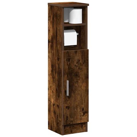 Mobile Da Bagno Con Portarotolo Rovere Fumo 20,5x22x90 Cm - Foto 1