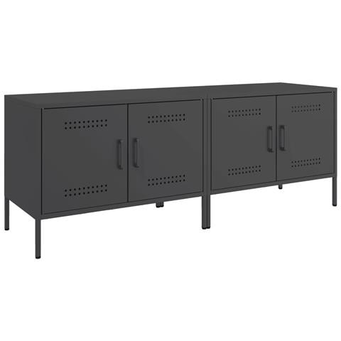 Mobili Tv 2pz Neri 68x39x50,5 Cm In Acciaio - Foto 2
