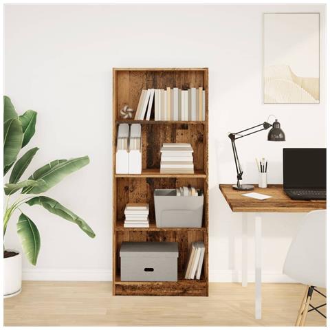Libreria Legno Antico 60x24x143 Cm In Legno Multistrato - Foto 3
