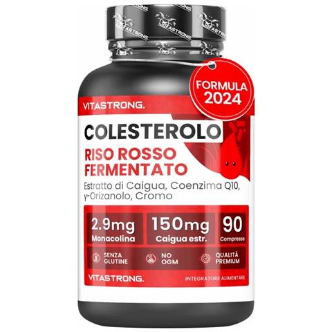 Colesterolo Di Riso Rosso Fermentato - 2,9 Mg Di Monacolina K, Coq10, Caigua, Y-orizanolo, Policosanolo, Cromo - 90 Compresse - Foto 1