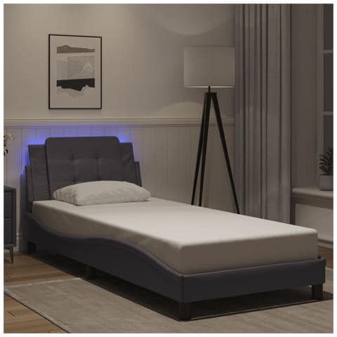 Lusso Casadino - Giroletto Con Led Senza Materasso Zadar Grigio 100x200 Cm - Foto 8