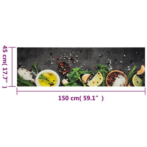Tappeto Da Cucina Lavabile Spezie 45x150 Cm Velluto - Foto 5