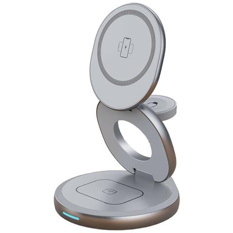 Caricabatterie Compatto Magsafe 3-in-1 Wireless E Pieghevole Snapstand, Bianco - Foto 1