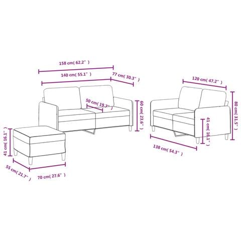 Set di Divani 3 pz Blu in Velluto - Foto 9