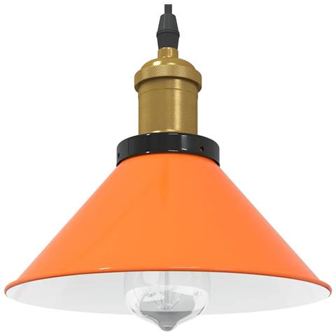 Lampada Sospensione Regolabile E27 Arancio Lucido Ø22cm Metallo - Foto 2