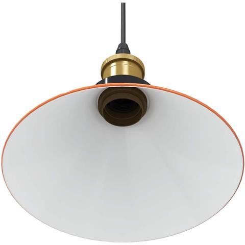 Lampada Sospensione Regolabile E27 Arancio Lucido Ø22cm Metallo - Foto 9