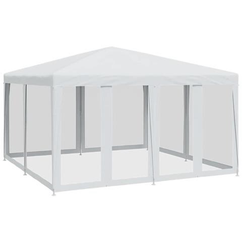 Tenda per Feste con 8 Pareti Laterali in Rete Bianco 4x4 m HDPE - Foto 1
