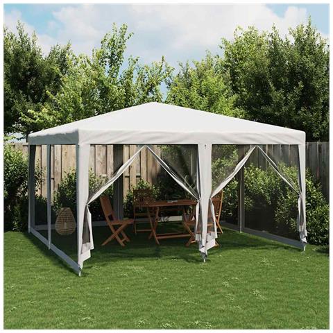 Tenda per Feste con 8 Pareti Laterali in Rete Bianco 4x4 m HDPE - Foto 2
